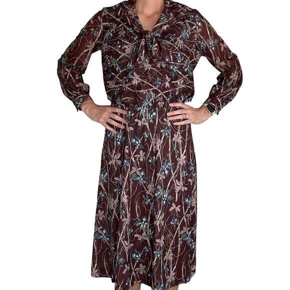 Vi tags Dresses & Skirts - 70s two piece Botanical bamboo floral skirt and shirt
